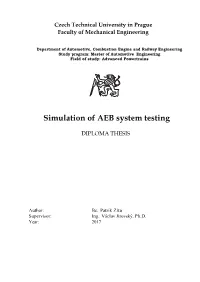 Simulation of AEB System Testing