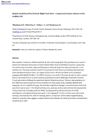 Spatial Variability of the Purbeck-Wight Fault Zone - a Long-Lived Tectonic Element in the Southern UK