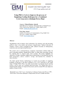 Using PDCA Cycle to Improve the Process of Supplying Cooling Hydrogen for a Combined Cycle Generator at Rabigh Power Plant