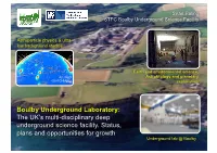 Boulby Underground Laboratory: the UK's Multi-Disciplinary Deep