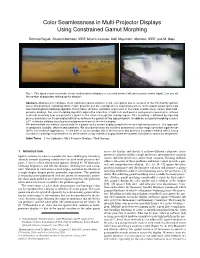 Color Seamlessness in Multi-Projector Displays Using Constrained Gamut Morphing