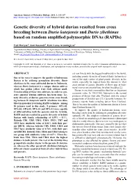 Genetic Diversity of Hybrid Durian Resulted from Cross Breeding Between Durio Kutejensis and Durio Zibethinus Based on Random Amplified Polymorphic Dnas (Rapds)