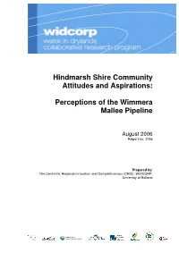 Hindmarsh Shire Community Attitudes and Aspirations: Perceptions of The