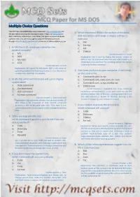 MCQ Questions from MS