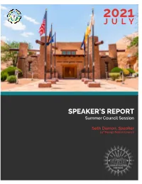 Speaker's Report