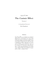 The Casimir Effect