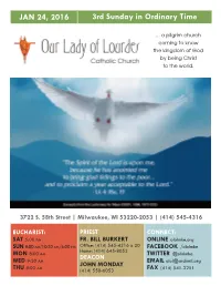 3Rd Sunday in Ordinary Time JAN 24, 2016