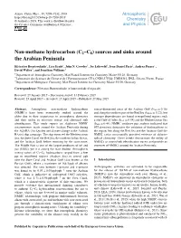 (C2–C8) Sources and Sinks Around the Arabian Peninsula