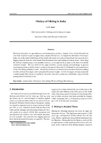 History of Mining in India