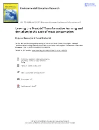 Leaving the Meatrix? Transformative Learning and Denialism in the Case of Meat Consumption