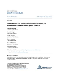 Predicting Changes in Bee Assemblages Following State Transitions at North American Dryland Ecotones