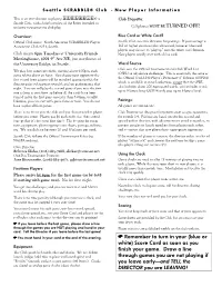 Seattle Scrabble® Club Player Information Packet