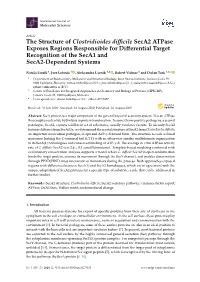 The Structure of Clostridioides Difficile Seca2 Atpase Exposes Regions Responsible for Differential Target Recognition of the Se