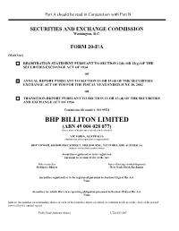 2002 BHP Billiton Limited Group SEC Form 20-F/A
