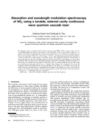 Absorption and Wavelength Modulation Spectroscopy of NO2 Using a Tunable, External Cavity Continuous Wave Quantum Cascade Laser