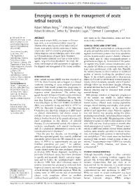 Emerging Concepts in the Management of Acute Retinal Necrosis
