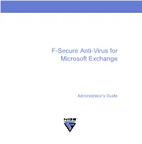 F-Secure Anti-Virus for Microsoft Exchange