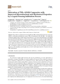 Fabrication of Tib2–Al1050 Composites with Improved Microstructural and Mechanical Properties by a Liquid Pressing Inﬁltration Process
