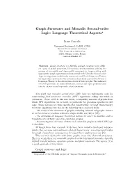 Graph Structure and Monadic Second-Order Logic: Language Theoretical Aspects?