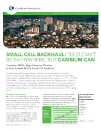 Small-Cell Backhaul Application Brief