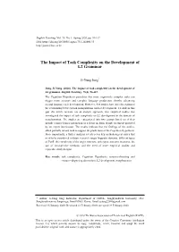 The Impact of Task Complexity on the Development of L2 Grammar