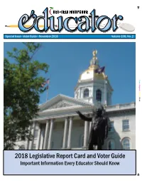 2018 Legislative Report Card and Voter Guide