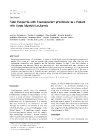 Fatal Fungemia with Scedosporium Prolificans in a Patient with Acute Myeloid Leukemia
