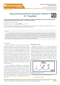 Improved Enantioselective Enzymatic Synthesis of (S) - Pregabalin