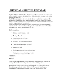 Physical Abilities Test (Pat)