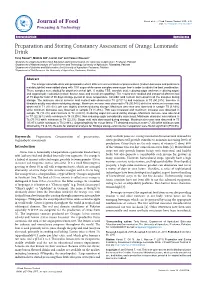 Preparation and Storing Constancy Assessment of Orange Lemonade