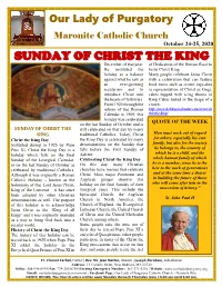 SUNDAY of CHRIST the KING December of That Year