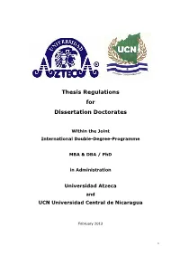 Thesis Regulations for Dissertation Doctorates