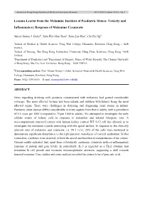 Toxicity and Inflammatory Response of Melamine Cyanurate