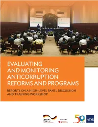 Evaluating and Monitoring Anticorruption Reforms and Programs
