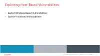 Exploiting Host-Based Vulnerabilities
