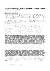 Goodman, Surviving a Restatement, (Apr. 30, 2012)