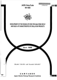 JAERI-Data/Code 99-008 DEVELOPMENT of the DCHAIN