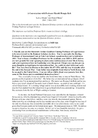 A Conversation with Professor Harold Hongju Koh by Lesley Dingle1 and Daniel Bates2 Date: 3 May 2018