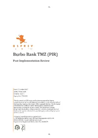 Burbo Bank TMZ (PIR) Post Implementation Review