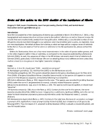 Errata and First Update to the 2010 Checklist of the Lepidoptera Of