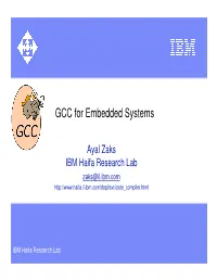 GCC for Embedded Systems