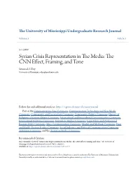 Syrian Crisis Representation in the Media: the CNN Effect, Framing, and Tone