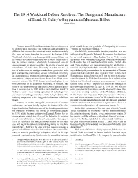 The 1914 Werkbund Debate Resolved: the Design and Manufacture of Frank O
