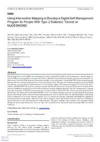 Using Intervention Mapping to Develop a Digital Self-Management Program for People with Type 2 Diabetes: Tutorial on Mydesmond