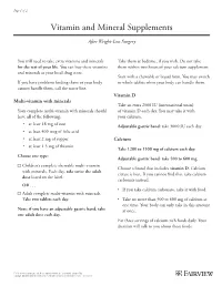 Vitamin and Mineral Supplements