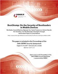 Bootstomp: on the Security of Bootloaders in Mobile Devices