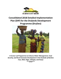Consolidated 2018 Detailed Implementation Plan (DIP) for the Drylands Development Programme (Drydev)