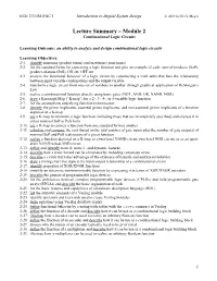 Lecture Summary Notes