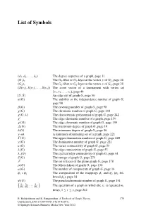 List of Symbols