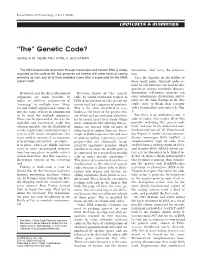 "The" Genetic Code?
